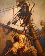 Newell Convers Wyeth One more step, Mr. Hands oil painting reproduction